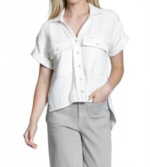 NEW APNY breezy bubble blouse in natural
